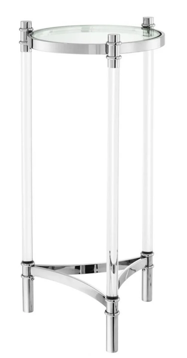 Casa Padrino Designer Beistelltisch Silber 41 x H. 90,5 cm - Luxus Beistelltisch