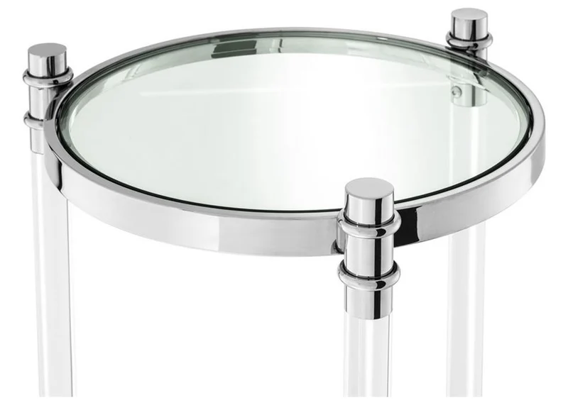 Casa Padrino Designer Beistelltisch Silber 41 x H. 90,5 cm - Luxus Beistelltisch