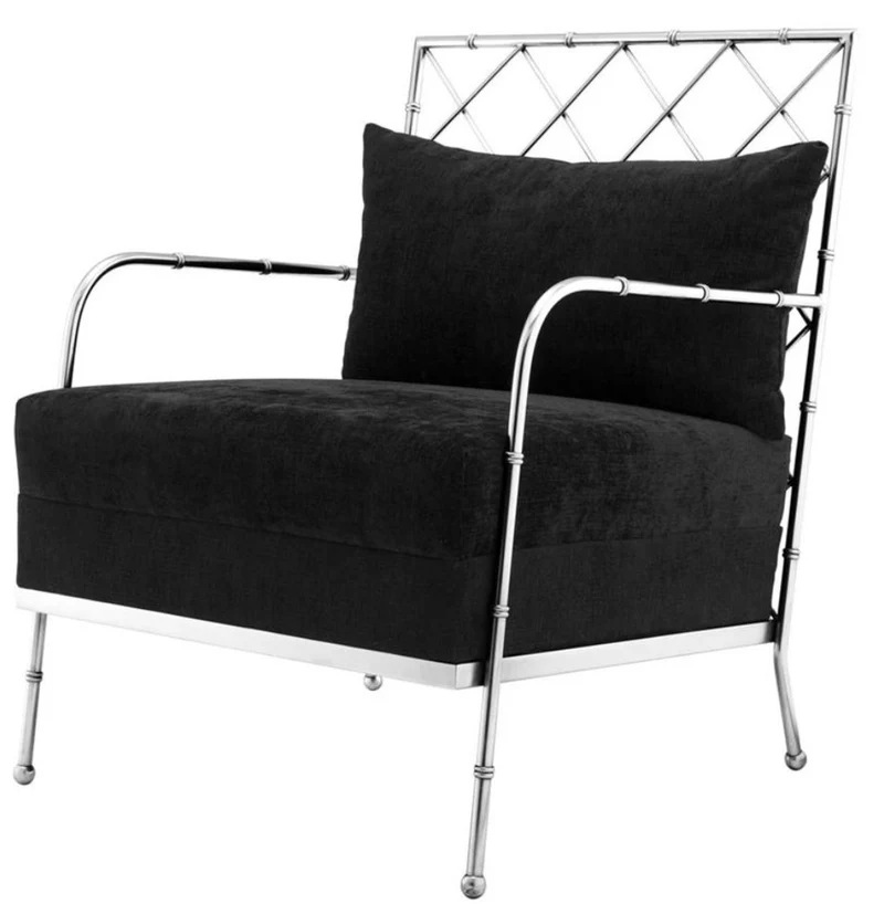 Casa Padrino Luxus Sessel Silber 64,5 x 71,5 x H. 83 cm - Limited Edition