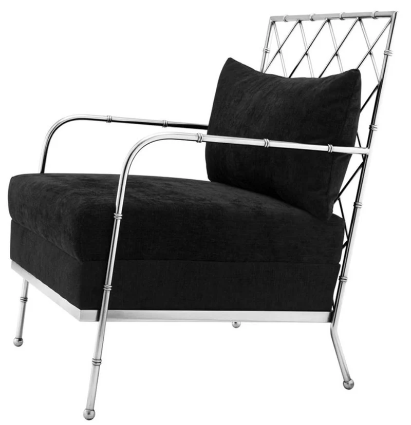 Casa Padrino Luxus Sessel Silber 64,5 x 71,5 x H. 83 cm - Limited Edition