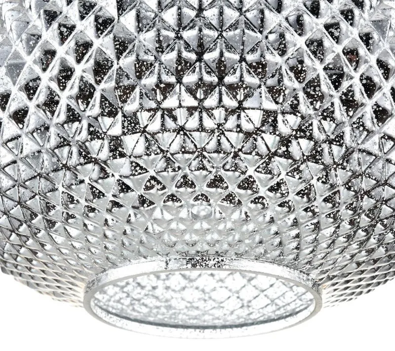 Casa Padrino Luxus Hängeleuchte Silber Ø 28 x H. 15,3 cm - Luxus Wohnzimmermöbel