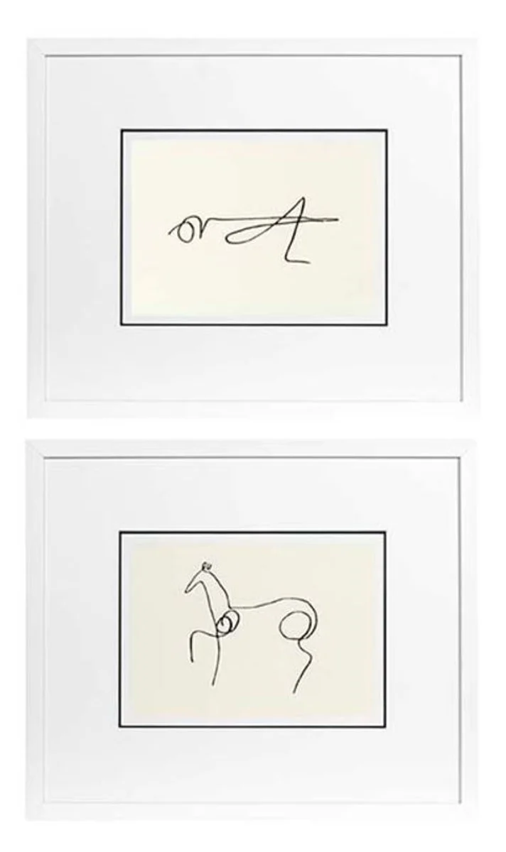 Casa Padrino Bilder 2er Set Picasso 65 x H. 154 cm - Luxus Hotel Dekoration