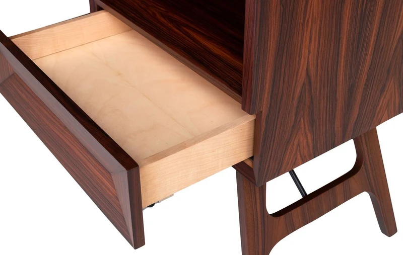 Casa Padrino Luxus Rosenholz Nachttisch mit Schublade Braun 50 x 40 x H. 70 cm - Schlafzimmermöbel