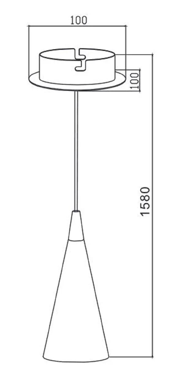 Casa Padrino Luxus Hängeleuchte Schwarz / Silber Ø 10 x H. 158 cm - Höhenverstellbare Metall Pendelleuchte