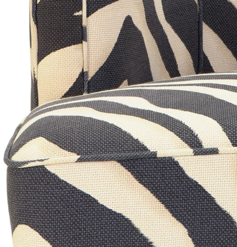 Casa Padrino Sessel im Zebra Design 78 x 74 x H. 77 cm - Luxus Wohnzimmer Sessel
