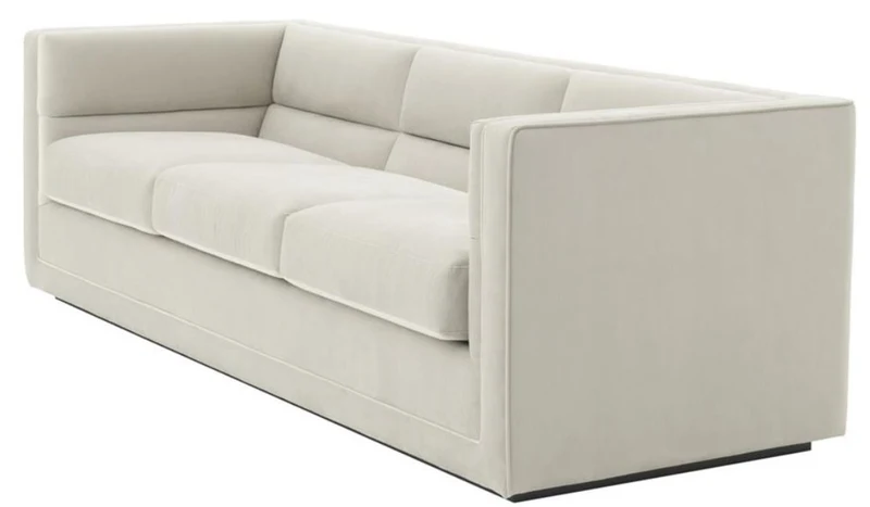 Casa Padrino Luxus 3er Sofa Hellgrau 231 x 86 x H. 73,5 cm - Luxus Wohnzimmer Sofa