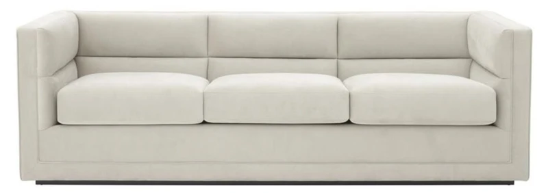 Casa Padrino Luxus 3er Sofa Hellgrau 231 x 86 x H. 73,5 cm - Luxus Wohnzimmer Sofa