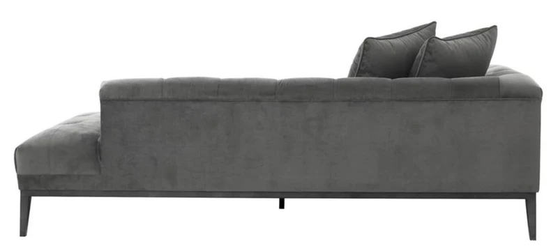 Casa Padrino Luxus Sofa Dunkelgrau Linksseitig 220 x 96 x H. 66 cm - Hotel Möbel