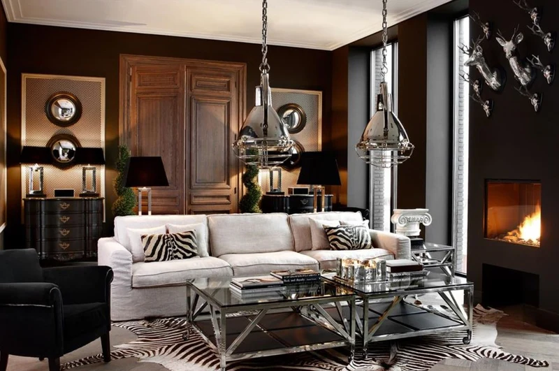 Casa Padrino Wanddekoration / Wandfiguren Hirsche Silber - Luxus Wandgeweihe