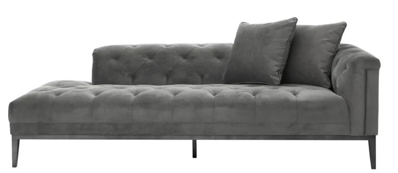 Casa Padrino Luxus Sofa Dunkelgrau Rechtsseitig 220 x 96 x H. 66 cm - Hotel Möbel