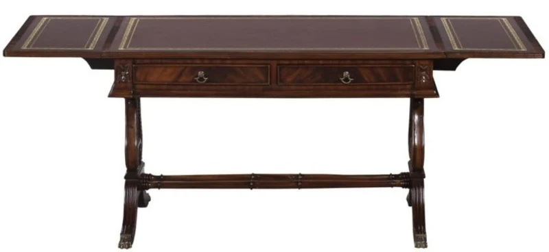 Casa Padrino Luxus Barock Couchtisch Dunkelbraun / Braun 84 x 56,3 x H. 49,5 cm - Wohnzimmermöbel