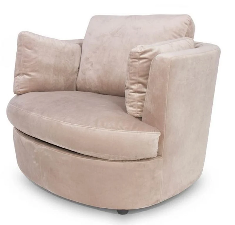 Casa Padrino Luxus Samt Sessel Champagnerfarben 101 x 94 x H. 78 cm - Wohnzimmer Sessel - Luxus Wohnzimmer Möbel