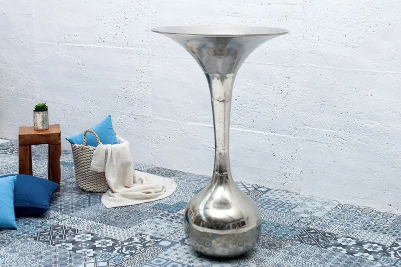 Casa Padrino Antik Stil Barock Blumenvase Raw Aluminium 90cm - Pflanzentopf - Hotel Dekoration - Blumengefäss Standvase