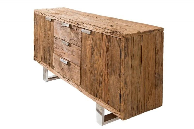 Casa Padrino Luxus Sideboard B.160 x H.75 x T.40 - Fernsehschrank - Kommode - Handgefertigt aus Massivholz!