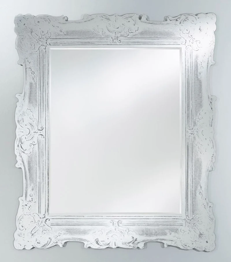 Casa Padrino Barock Spiegel Antik Weiß 106 x H. 125 cm - Edel & Prunkvoll