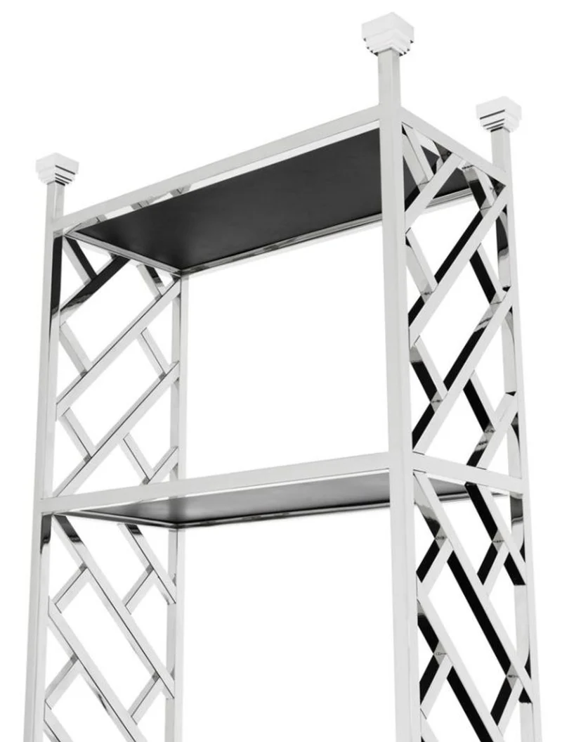 Casa Padrino Designer Regalschrank Silber 65 x 32 x H. 230 cm - Luxus Qualität
