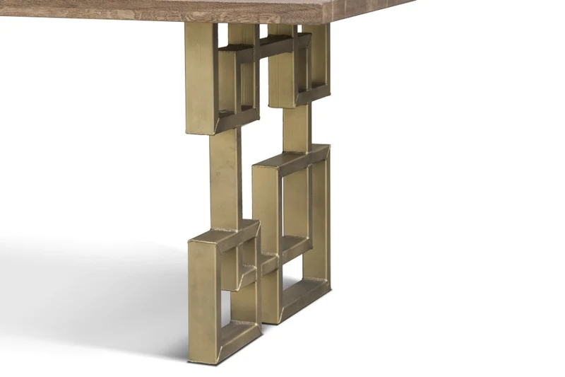 Casa Padrino Esstisch im industriellen Design - Eiche - 200 x 100 x H. 78 cm - Luxus Esszimmermöbel