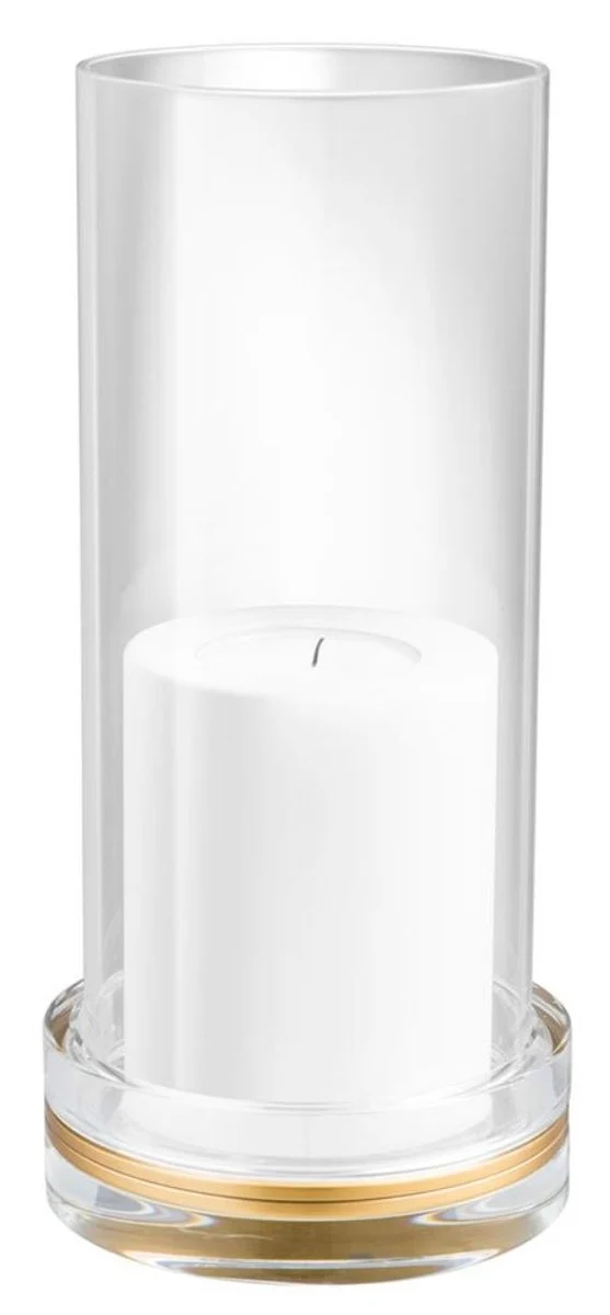 Casa Padrino Luxus Kristallglas Kerzenleuchter 14 x H. 30 cm - Designer Wohnzimmer Accessoires