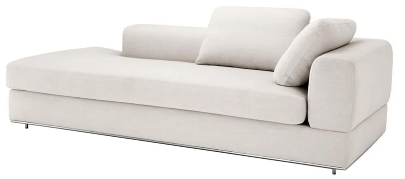 Casa Padrino Designer Sofa Naturfarbig Rechtsseitig 231 x 101 x H. 85 cm - Luxus Wohnzimmer Möbel