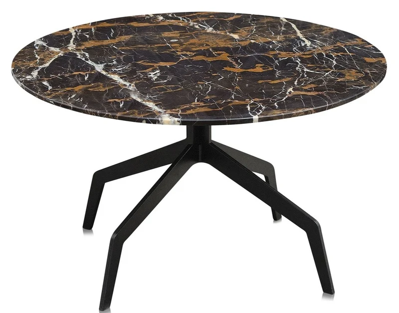 Casa Padrino Luxus Couchtisch Schwarz Ø 70 x H. 40 cm - Luxus Wohnzimmermöbel