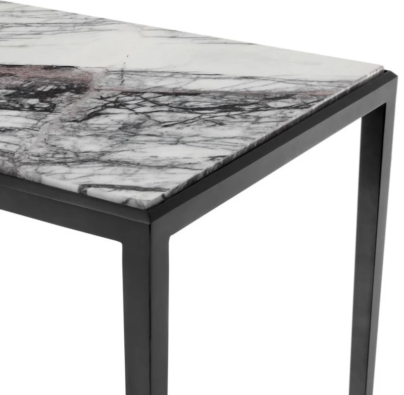 Casa Padrino Wohnzimmer Konsole in bronze mit weißer Marmorplatte 152 x 40 x H. 76 cm - Luxus Möbel
