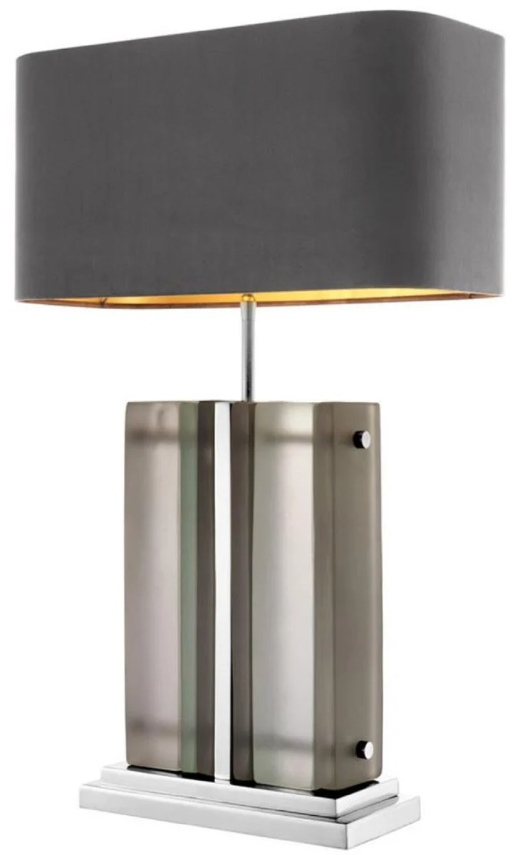 Casa Padrino Luxus Tischleuchte Silber / Grau 45 x 22 x H. 73 cm - Hotel & Restaurant Tischlampe