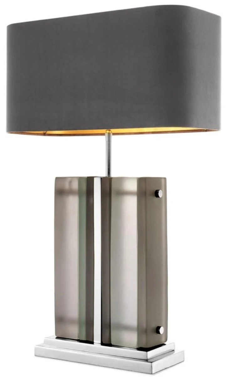 Casa Padrino Luxus Tischleuchte Silber / Grau 45 x 22 x H. 73 cm - Hotel & Restaurant Tischlampe
