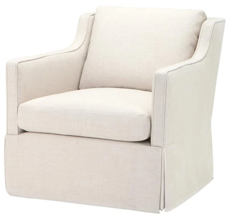 Casa Padrino Wohnzimmer Sessel Naturfarbig 81 x 95 x H. 82,5 cm - Luxus Drehsessel