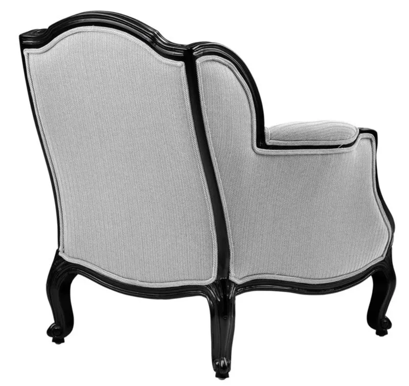 Casa Padrino Luxus Antikstil Sessel Schwarz / Weiß 76 x 80 x H. 85 cm - Hotel Möbel
