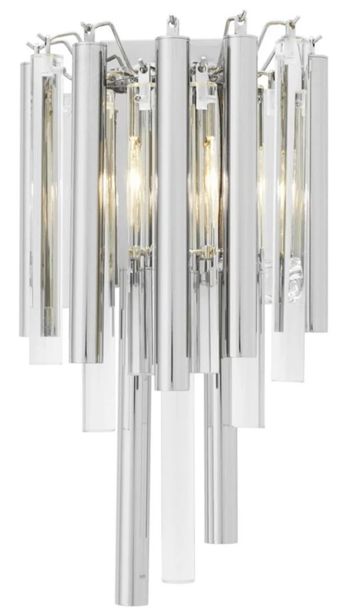 Casa Padrino Luxus Wandleuchte / Wandlampe Silber 23 x 14,5 x H. 42 cm - Hotel Restaurant Kollektion