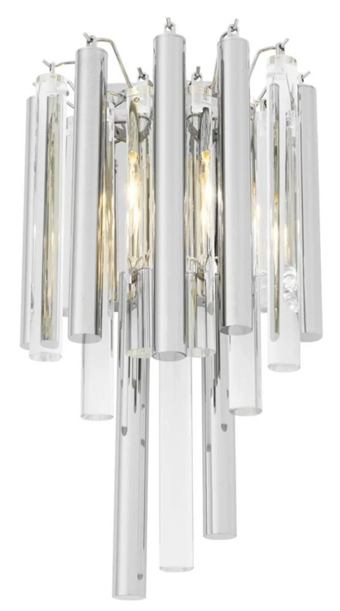 Casa Padrino Luxus Wandleuchte / Wandlampe Silber 23 x 14,5 x H. 42 cm - Hotel Restaurant Kollektion