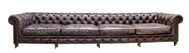 Casa Padrino Luxus 6er Sofa Braun 410 x 120 x H. 77 cm - Chesterfield Möbel