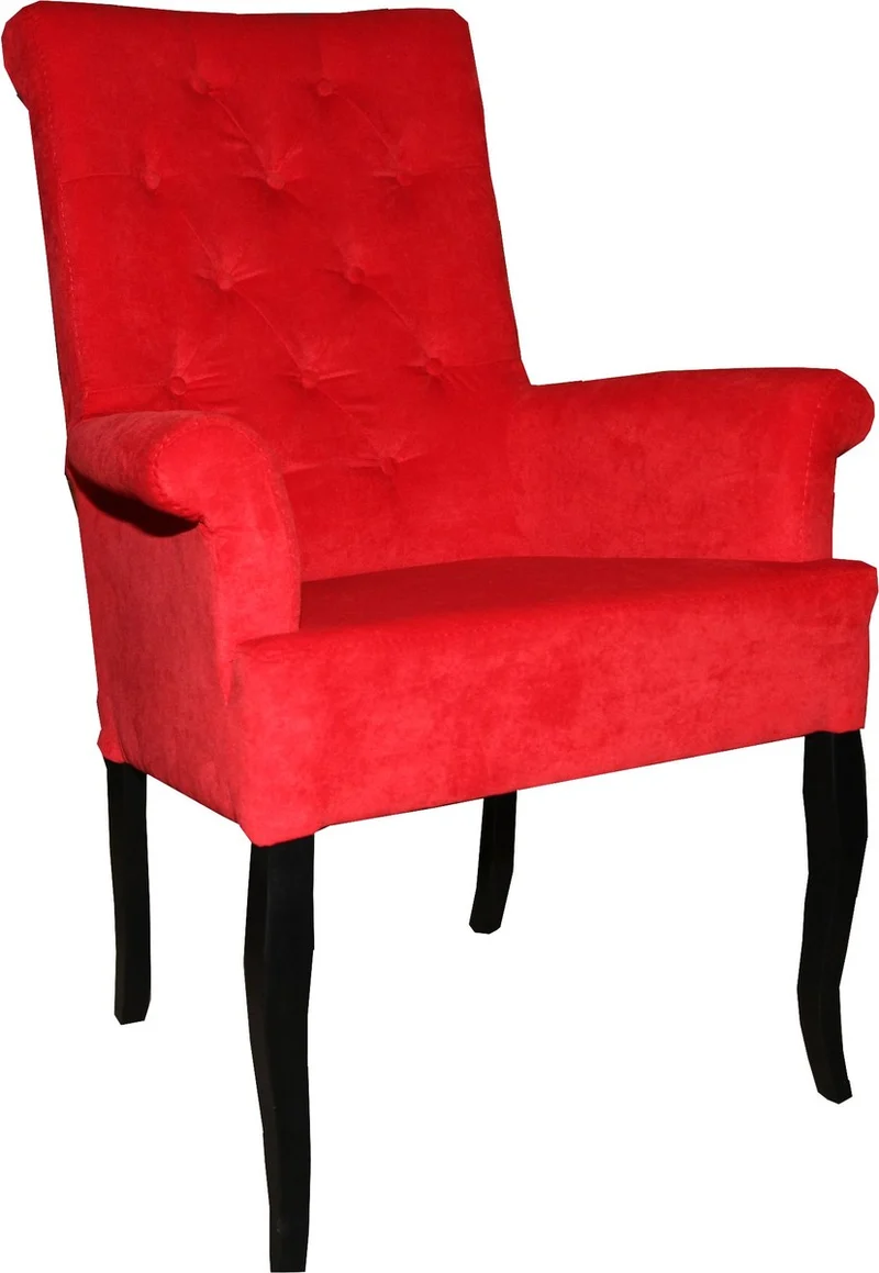 Casa Padrino Luxus Esszimmer Stuhl Rot / Schwarz mit Armlehnen Mod2 - Barock Möbel - Hotel Restaurant Möbel Gastronomie