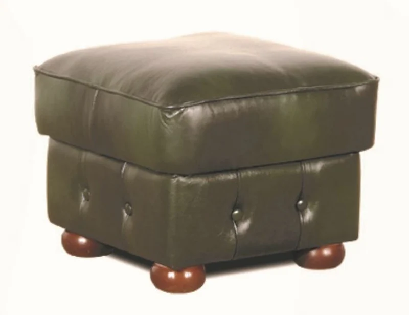 Casa Padrino Chesterfield Echtleder Hocker Dunkelgrün 50 x 50 x H. 54 cm - Wohnzimmermöbel
