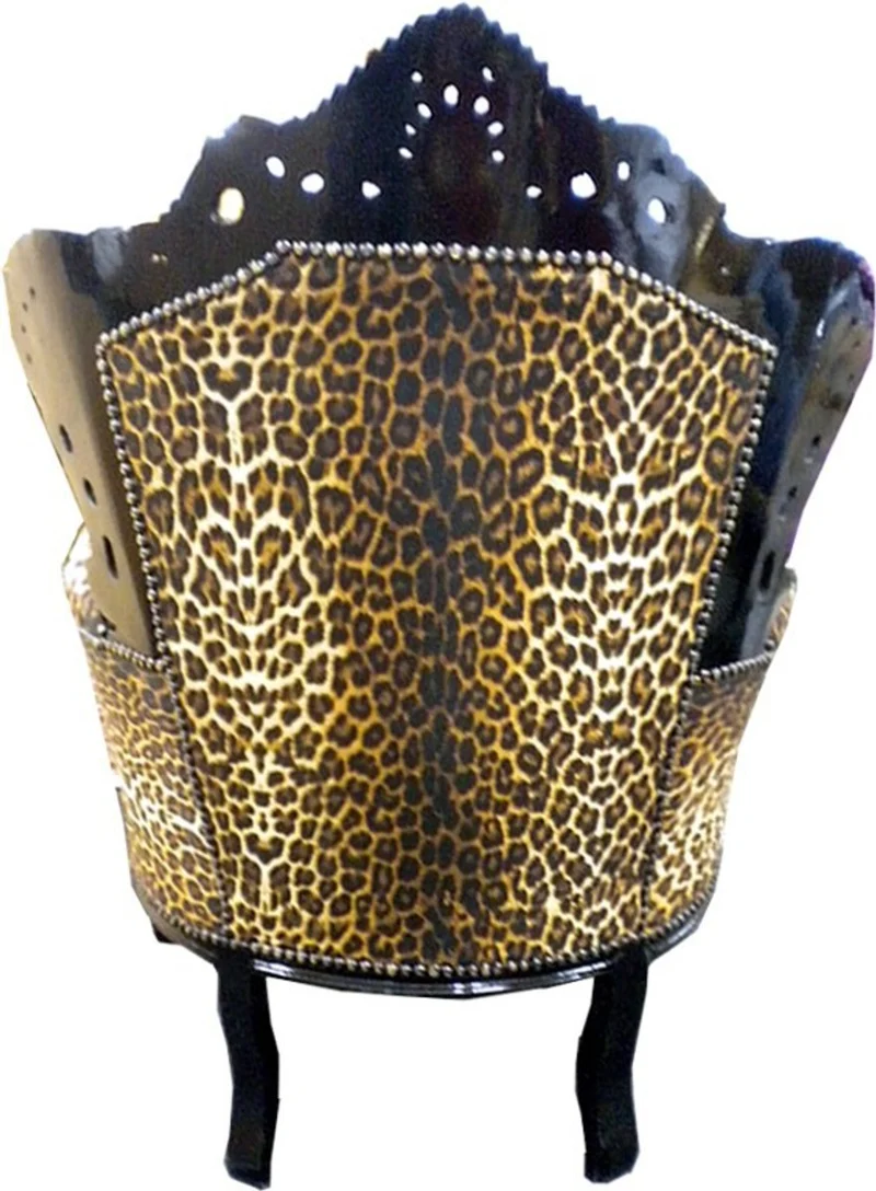 Casa Padrino Barock Sessel King Leopard / Schwarz - Limited Edition - 120 x 85 x 85 cm