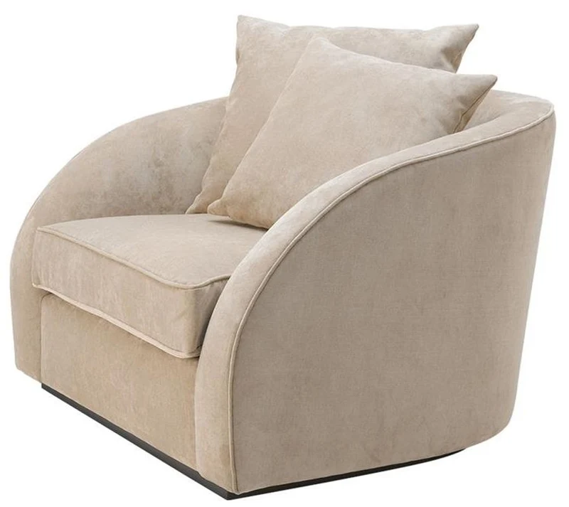 Casa Padrino Luxus Hotel Salon Sessel Greige 101 x 91 x H. 72 cm - Wohnzimmer Möbel