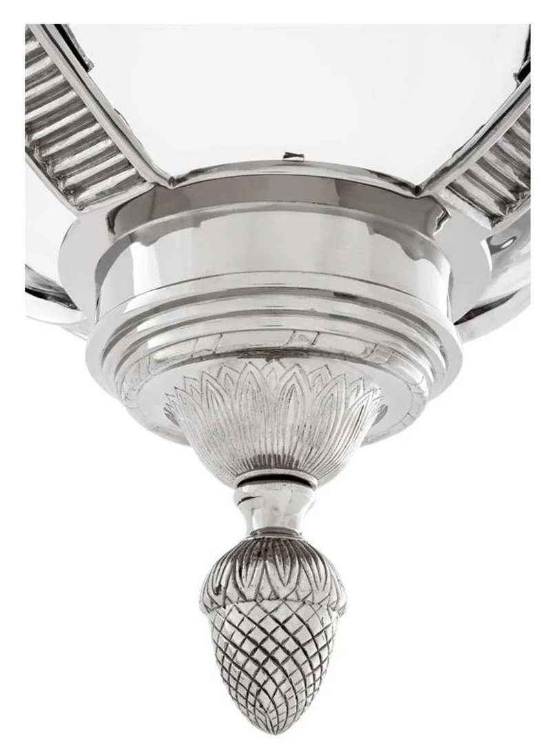 Casa Padrino Designer Hängeleuchte Silber 48 x H. 98 cm - Luxus Hängelampe