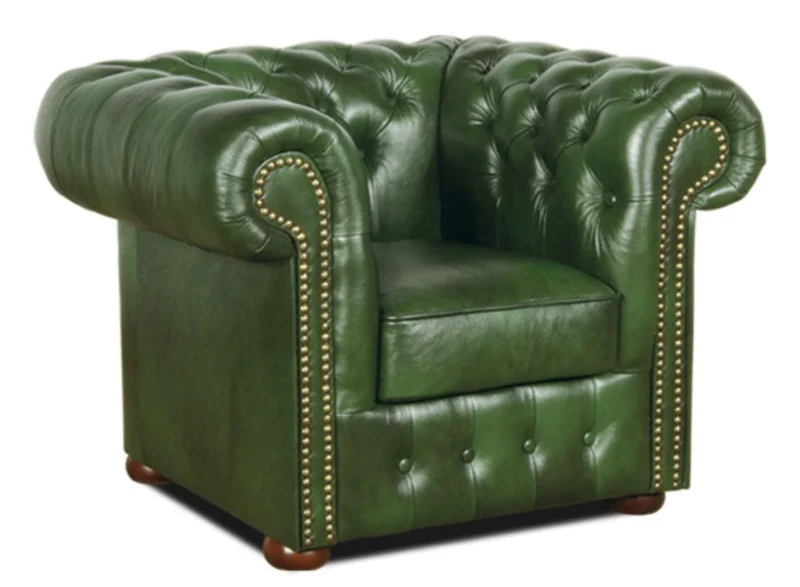 Casa Padrino Chesterfield Wohnzimmer 3er Set Grün - Luxus Echtleder Möbel