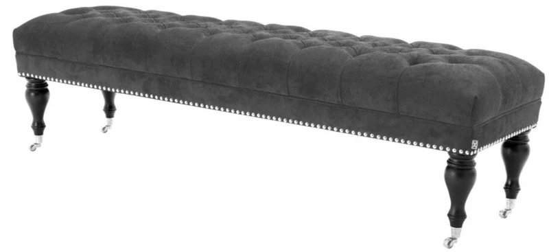 Casa Padrino Wohnzimmer Sitzbank Dunkelgrau 160 x 46 x H. 45 cm - Luxus Qualität
