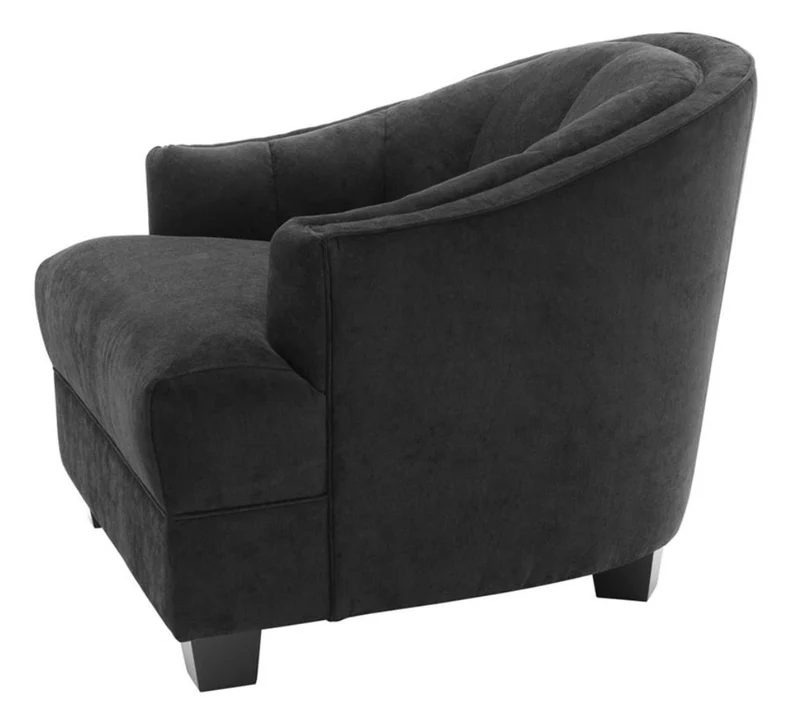 Casa Padrino Wohnzimmer Sessel in schwarz 93 x 90 x H. 75 cm - Luxus Möbel