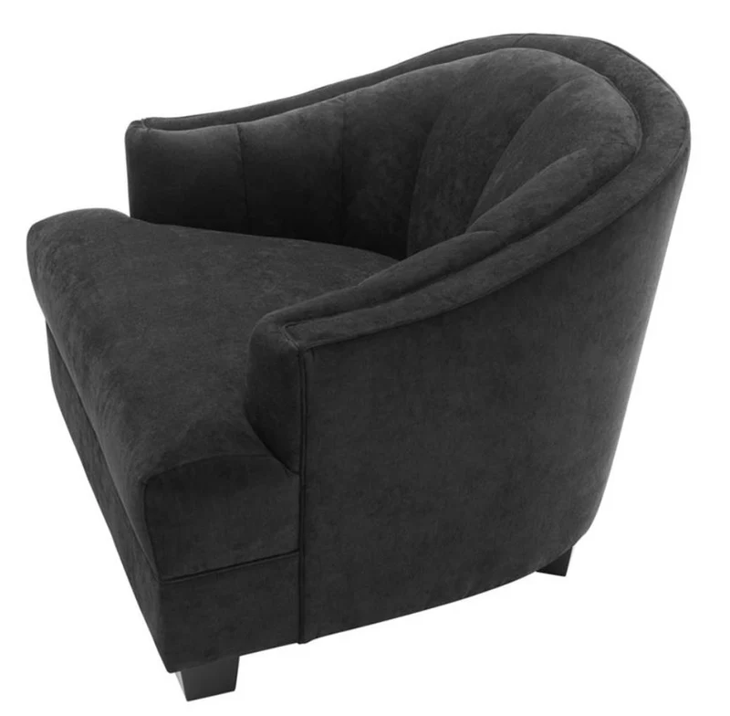 Casa Padrino Wohnzimmer Sessel in schwarz 93 x 90 x H. 75 cm - Luxus Möbel