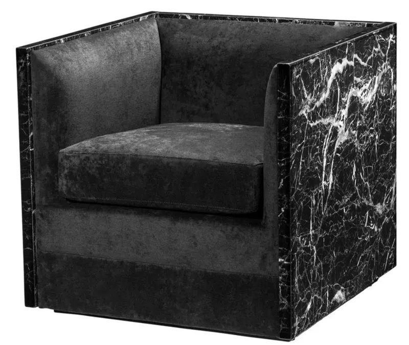 Casa Padrino Luxus Hotel Sessel Schwarz 71 x 70 x H. 68 cm - Limited Edition