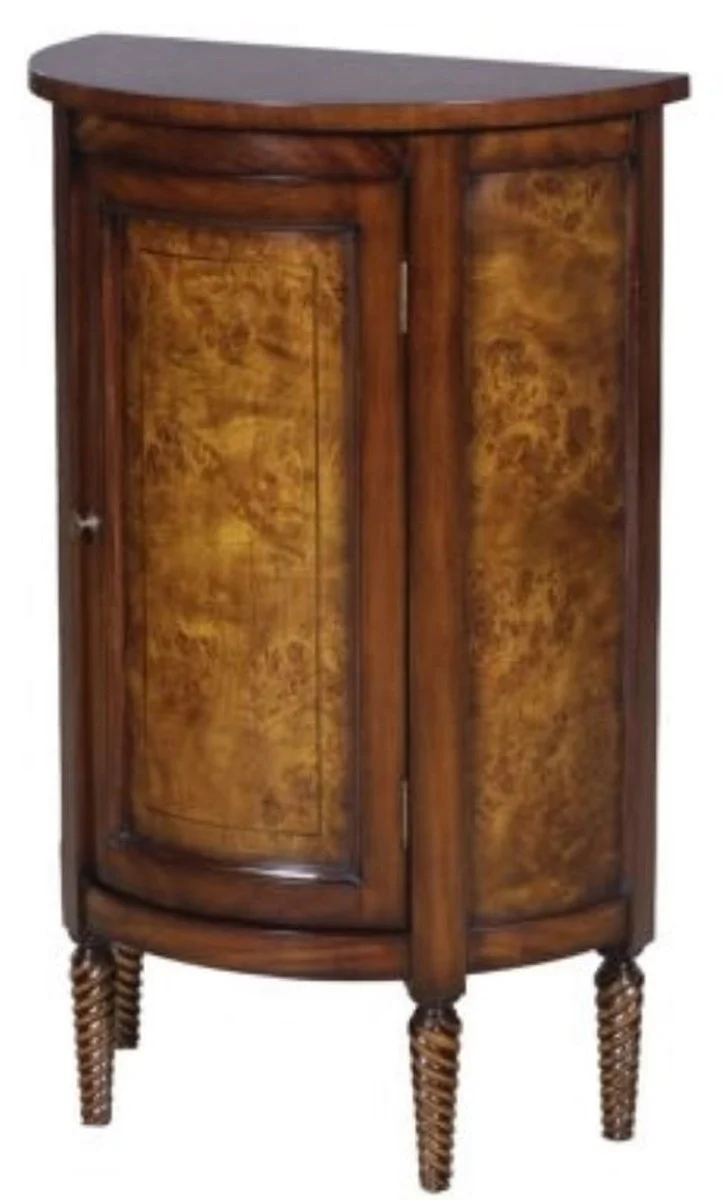 Casa Padrino Luxus Jugendstil Kommode Hellbraun / Braun 51 x 28 x H. 82 cm - Kleiner Halbrunder Schrank mit Tür