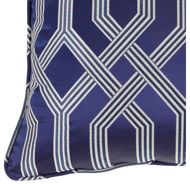 Casa Padrino Luxus Kissen blau mit Muster 60 x 60 cm - Luxus Accessoires