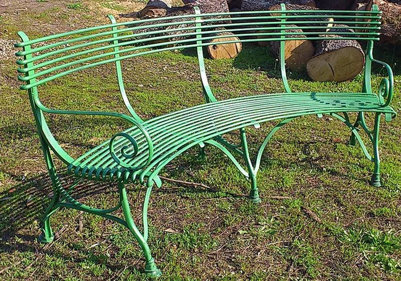 Casa Padrino Schmiedeeisen Gartenbank 1,9 x 0,48 x H. 0,9m - Vintage Nostalgie