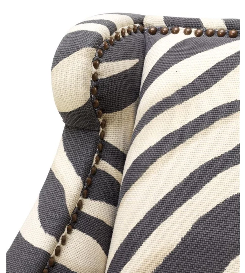 Casa Padrino Sessel im Zebra Design 74 x 81 x H. 89 cm - Luxus Wohnzimmer Sessel
