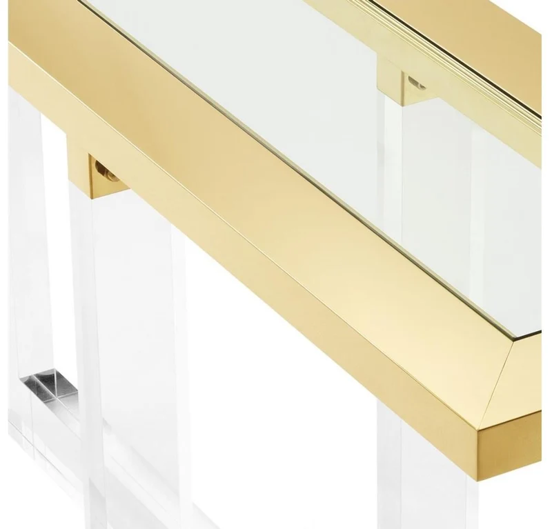 Casa Padrino Konsole / Konsolentisch Gold 140 x 45 x H. 78 cm - Luxus Möbel
