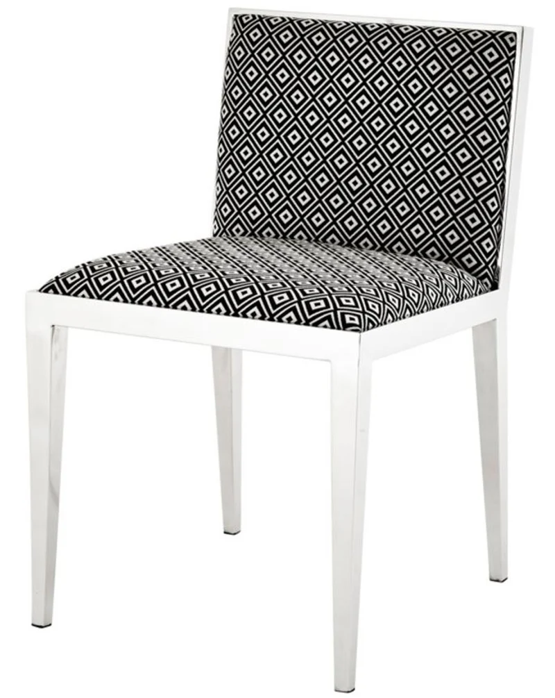 Casa Padrino Luxus Edelstahl Esszimmerstuhl 47,5 x 50 x H. 77,2 cm - Designer Esszimmermöbel