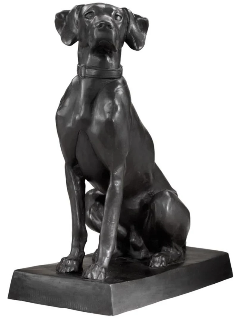Casa Padrino Luxus Bronzefiguren 2er Set Hunde 32 x 60 x H. 73 cm - Limited Edition