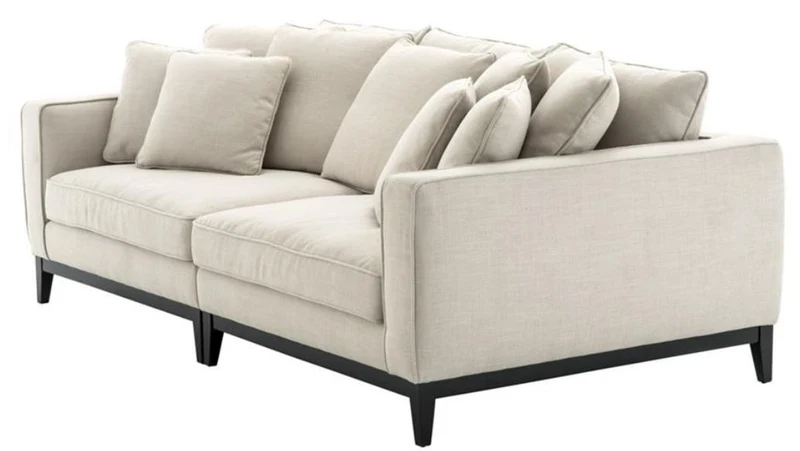 Casa Padrino Wohnzimmer Sofa Naturfarbig 248 x 127 x H. 94 cm - Luxus Wohnzimmermöbel